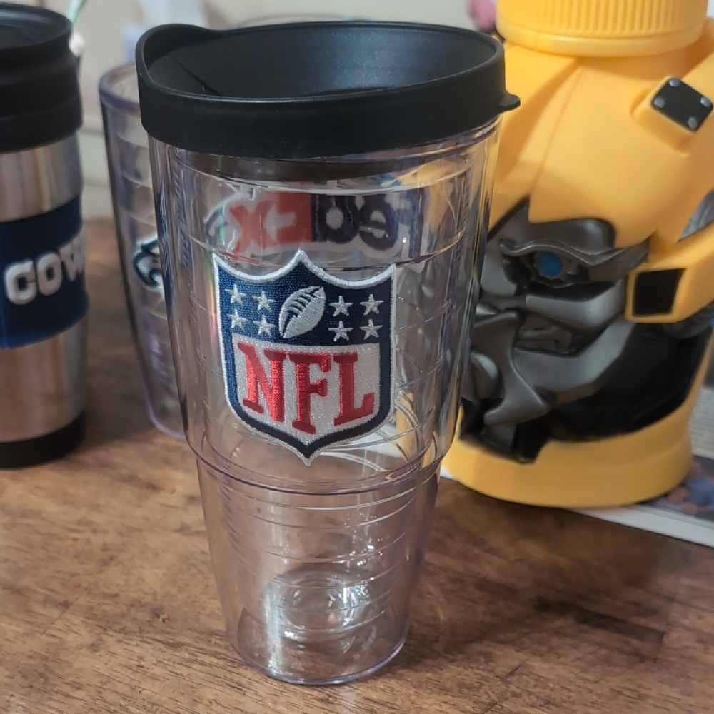 NFL And Fed Ex Logo Clear Tervis 24 Ounce Tumbler with Black Lid